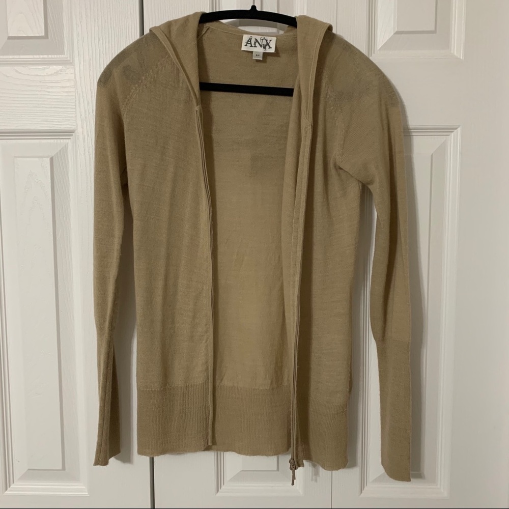 2/$30 thin zip up wool hoodie